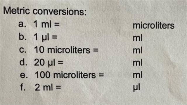 100 Ul to L (Convert 100 Microliters to Liters)