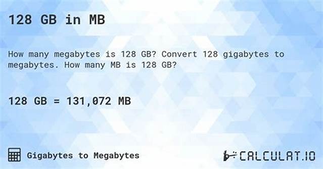 128 Gb to Mb (Convert 128 Gigabytes to Megabytes)