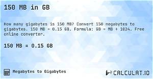 138 Mb to Gb (Convert 138 Megabytes to Gigabytes)