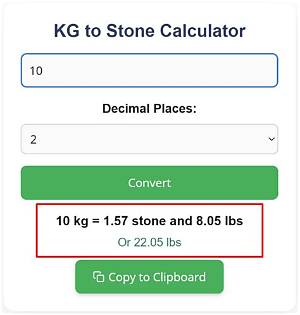 19.6 Kg in Stone (19.6 Kilograms in Stone)