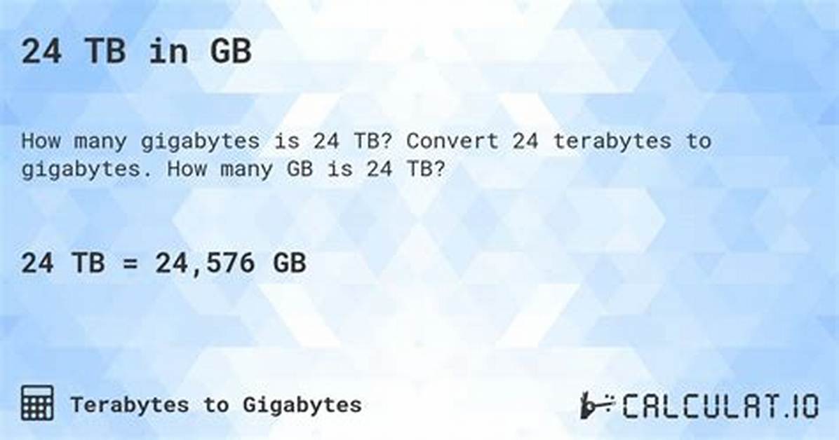 24 Gb to Mb (Convert 24 Gigabytes to Megabytes)