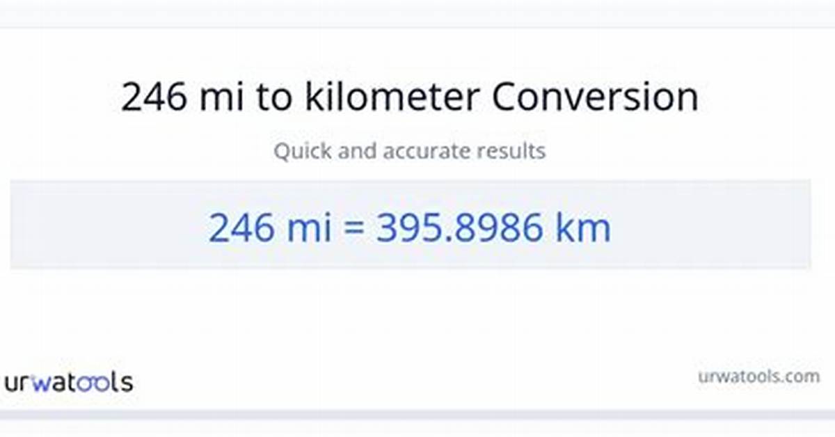 246 Km to Miles (246 Kilometers to Miles)