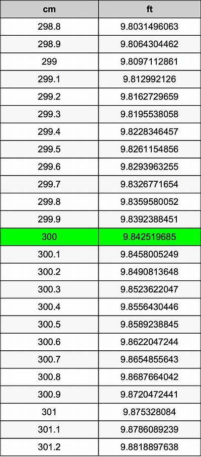 300 Cm in Feet (300 Centimeters in Feet)