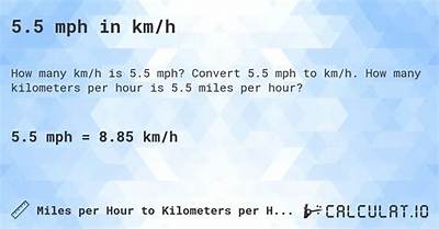 5.8 Kmh to Mph (5.8 Kilometers per Hour to Miles per Hour)