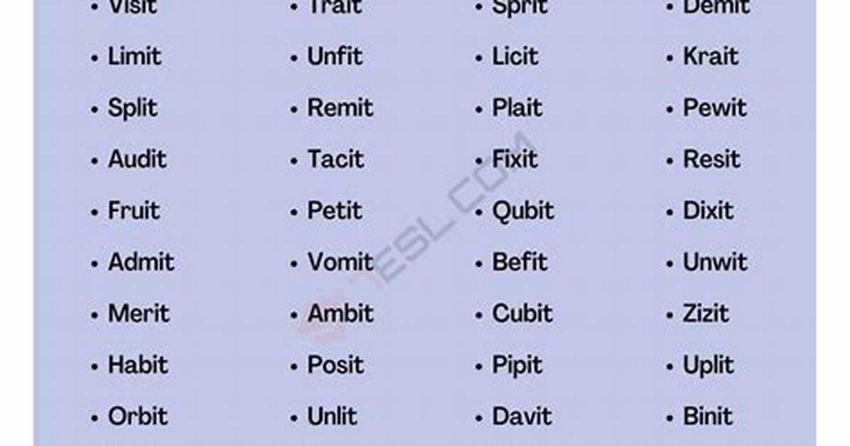 5 Letter Words Ending with Lt All Words List
