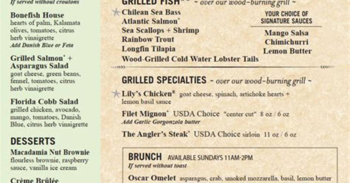 Bonefish Grill Menu and Prices - Sarkariresult
