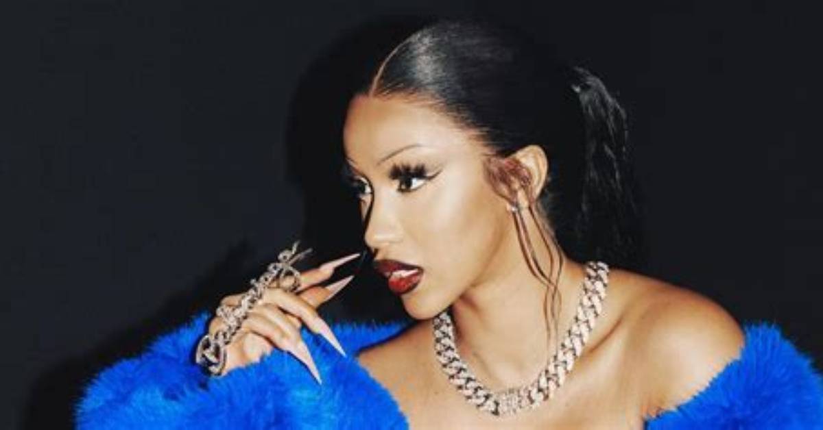 Cardi B Just Debuted Rhinestone Skinny Brows