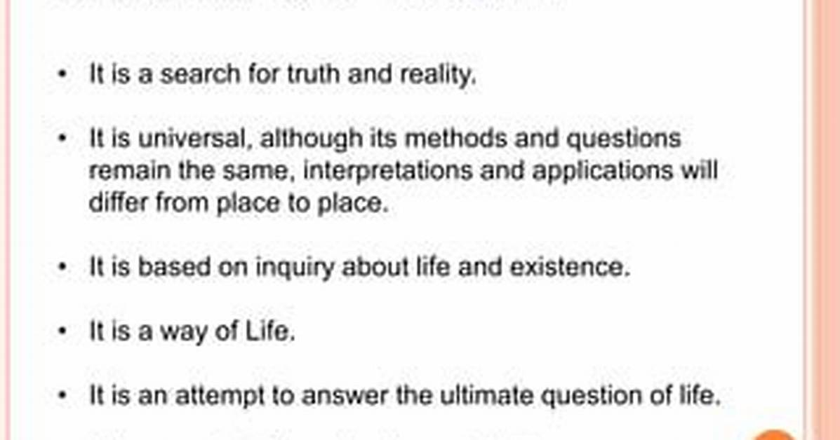 Characteristics of Philosophical Inquiry