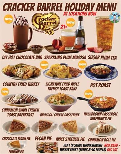 Cracker Barrel Holiday Menu and Prices - Sarkariresult