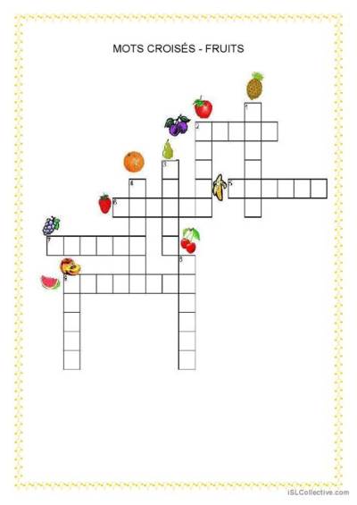 Fruits Ou Poissons Mots Croises?