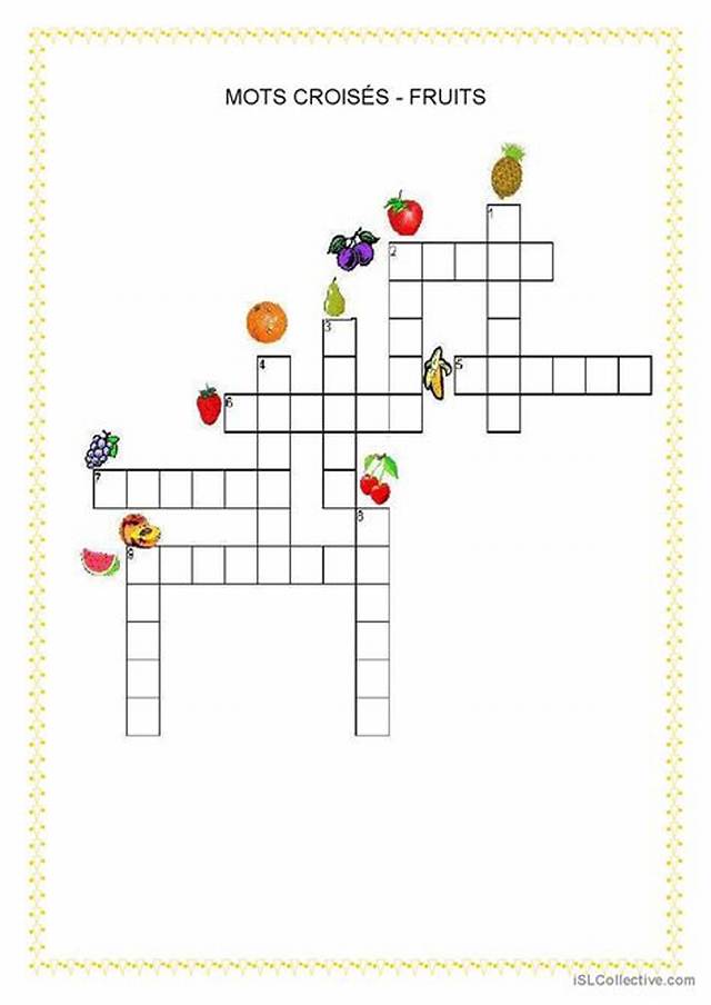 Fruits Ou Poissons Mots Croises?