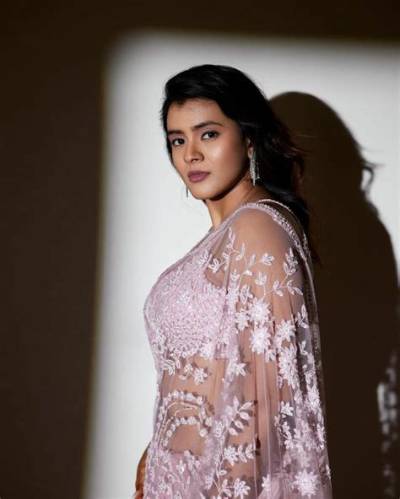 Hebah's Three Rounds in a Pink Saree