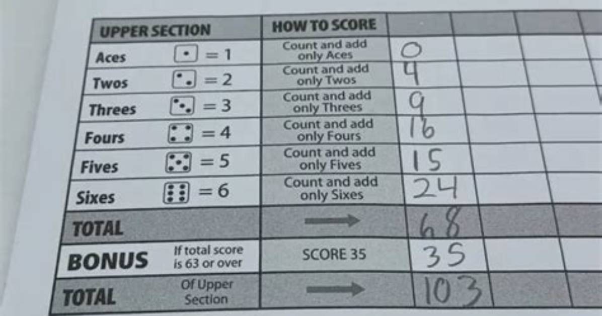 How Much Is a Yahtzee Bonus?