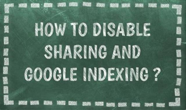 How to Disable Sharing and Google Indexing?