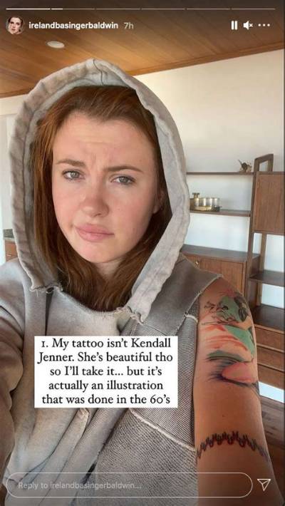 Ireland Baldwin Says New Tattoo Is Not Kendall Jenner