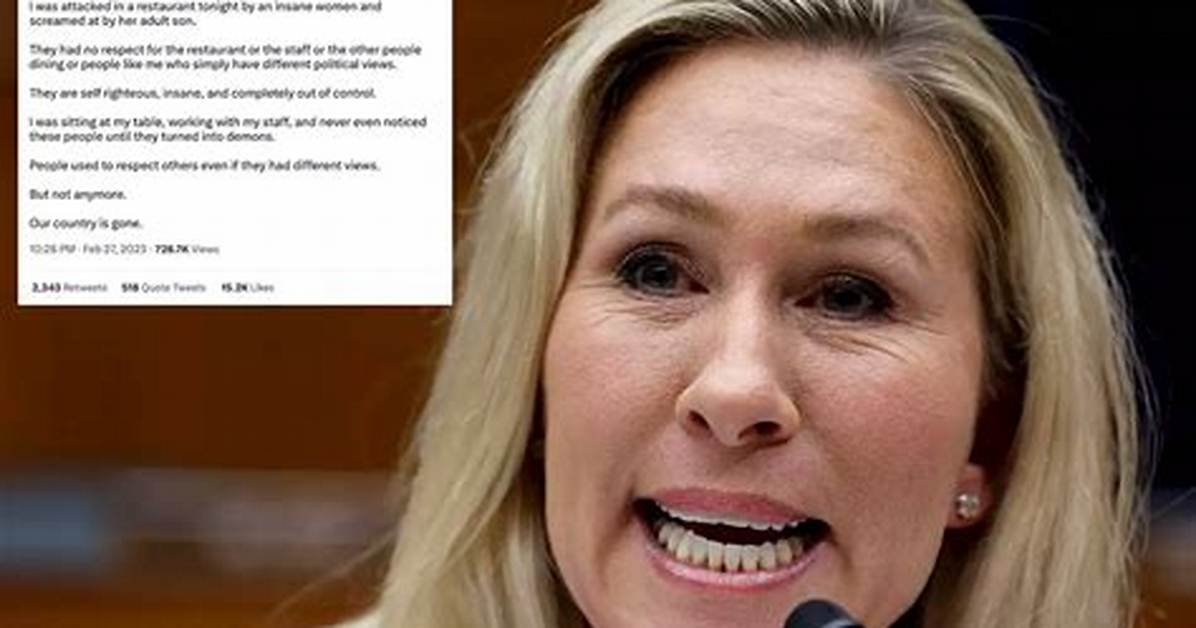 ‘Karma’: Marjorie Taylor Greene Attacked by Woman in Restaurant, Social Media Reminds Her of Sotu Heckling