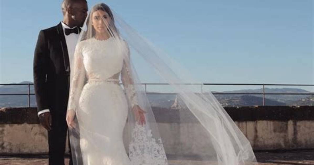 Kim Kardashian Appears in Wedding Dress and Veil for Kanye West Donda Event [Photos]