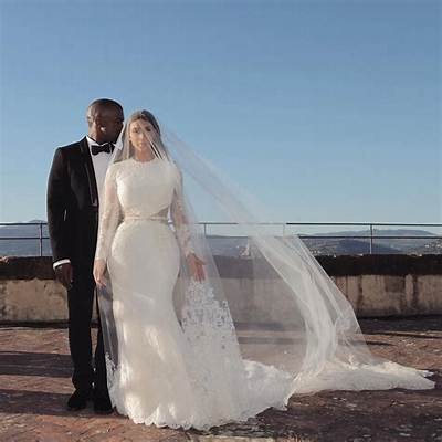Kim Kardashian Appears in Wedding Dress and Veil for Kanye West Donda Event [Photos]