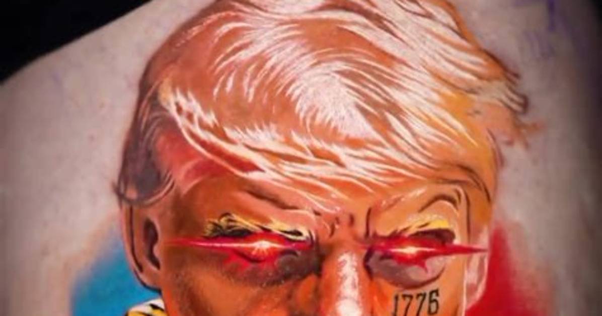 Man Gets Huge Tattoo of Donald Trump's Mugshot on His Leg
