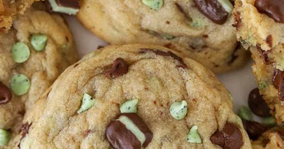 Mint Chocolate Chip Cookies - Celebrating Sweets