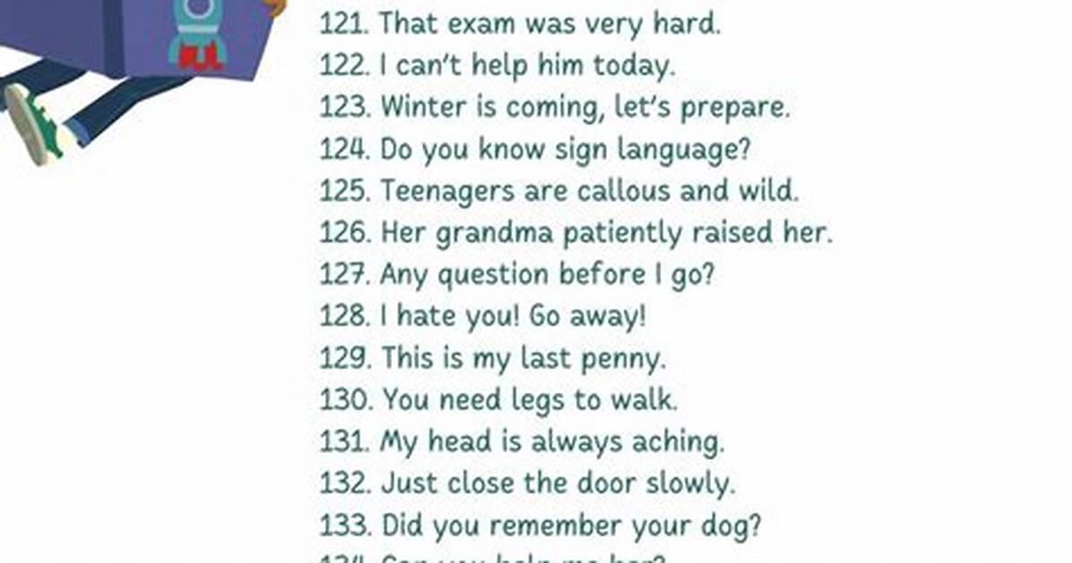 What Are Sentences 5 Examples