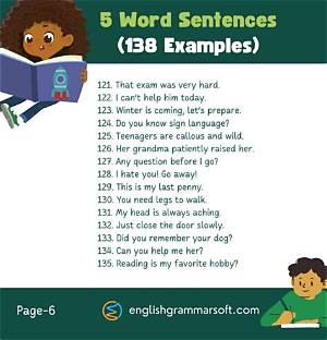What Are Sentences 5 Examples