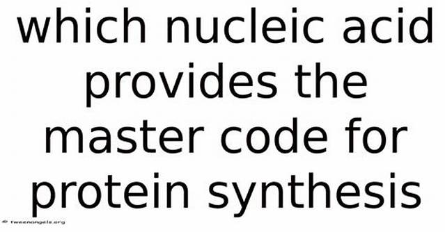 Which Nucleic Acid Provides the Master Code for Proteins Synthesis?