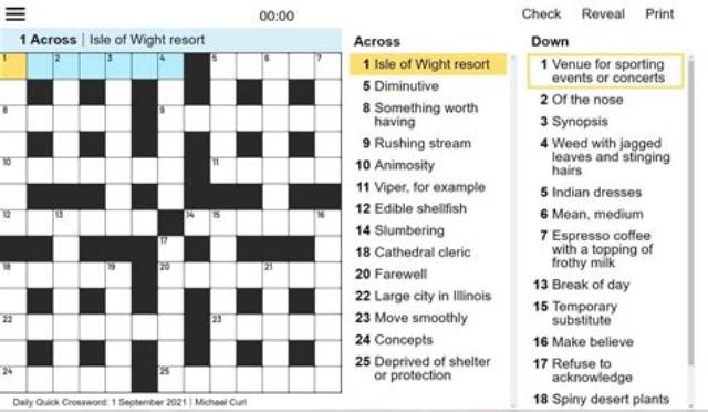 Yorkshire Post Quick Keen Crossword Clue Puzzle Answer with 5 Letters